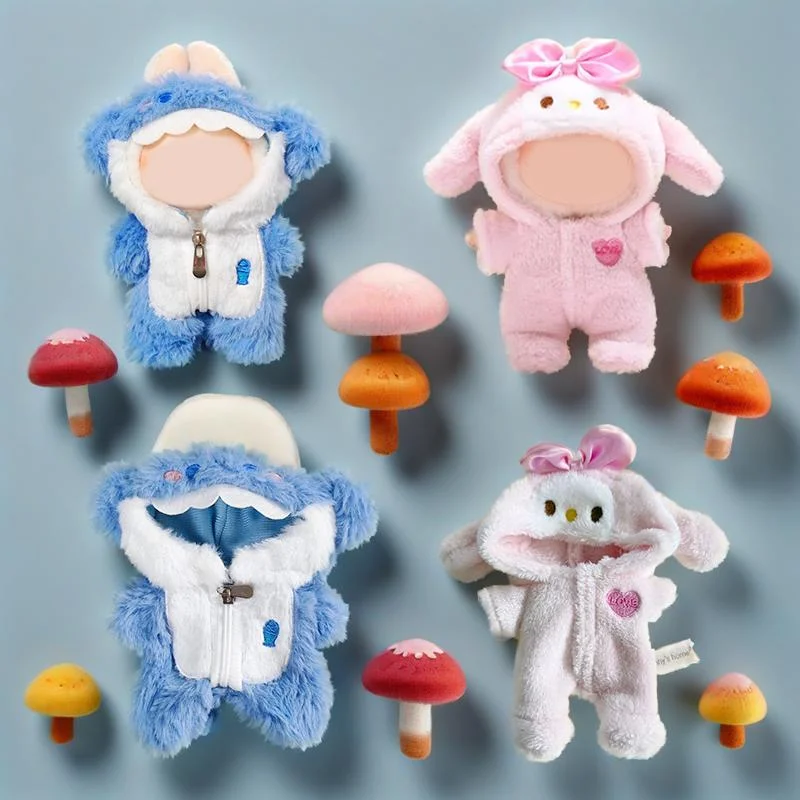 Ropa para muñeca bebé Labubu V3, mono de pingüino, muñecas Idol Labubu I II, ropa para muñeca de peluche de 15/17cm, accesorios para fiesta sentado