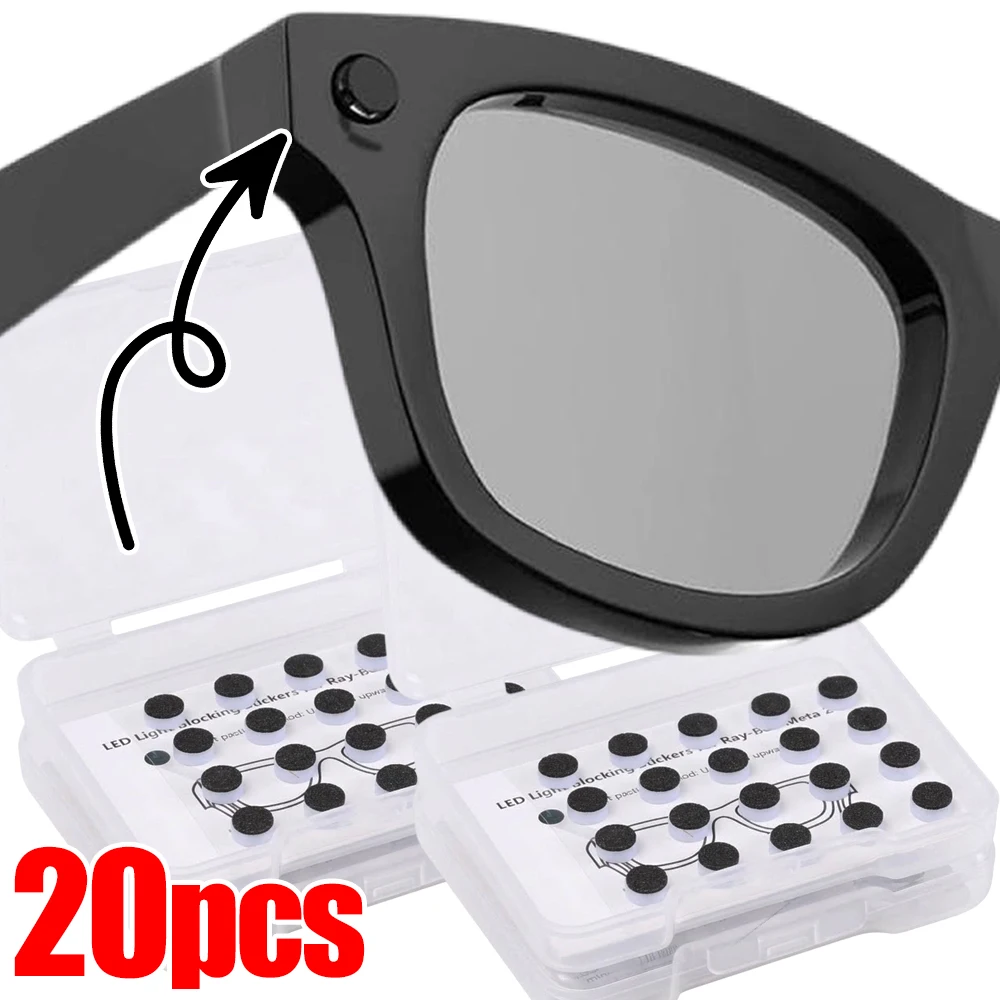 20Pcs Smart Glasses LED Light Shading Patch Anti-Peep Sticker for Ray-Ban Meta Wayfarer Skyler Headliner Gen1 Gen2 Oakley HSTN