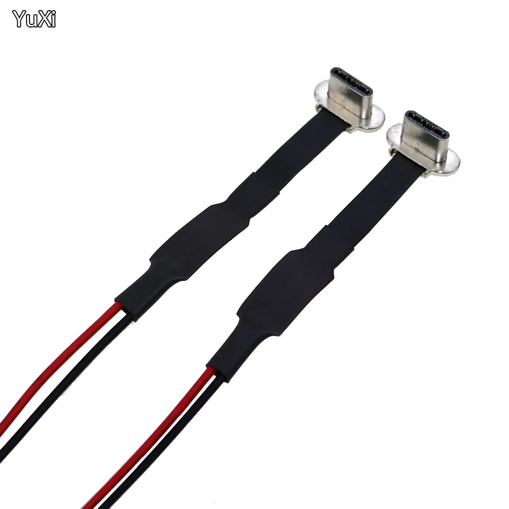 YUXI-Cable de soldadura tipo C, adaptador de carga inalámbrico de 2 pines, Cable plano macho, extensión de Cable para teléfono