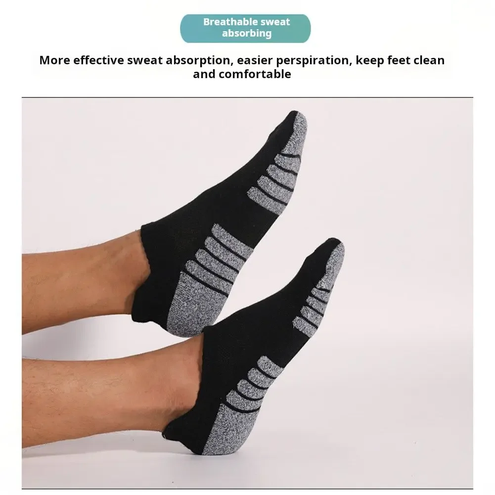 

‌ 6 пар мужских толстых хлопковых носков до щиколотки — дышащие быстросохнущие носки для бега и фитнеса с противоскользящей подушкой