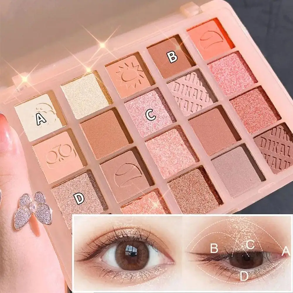 20 Colors Matte Pearlized Eyeshadow Glitter Earth Color Eyeshadows Shiny Eye Shadow Pallet Makeup Pigmentos Para Ojos Cosme Q4G2