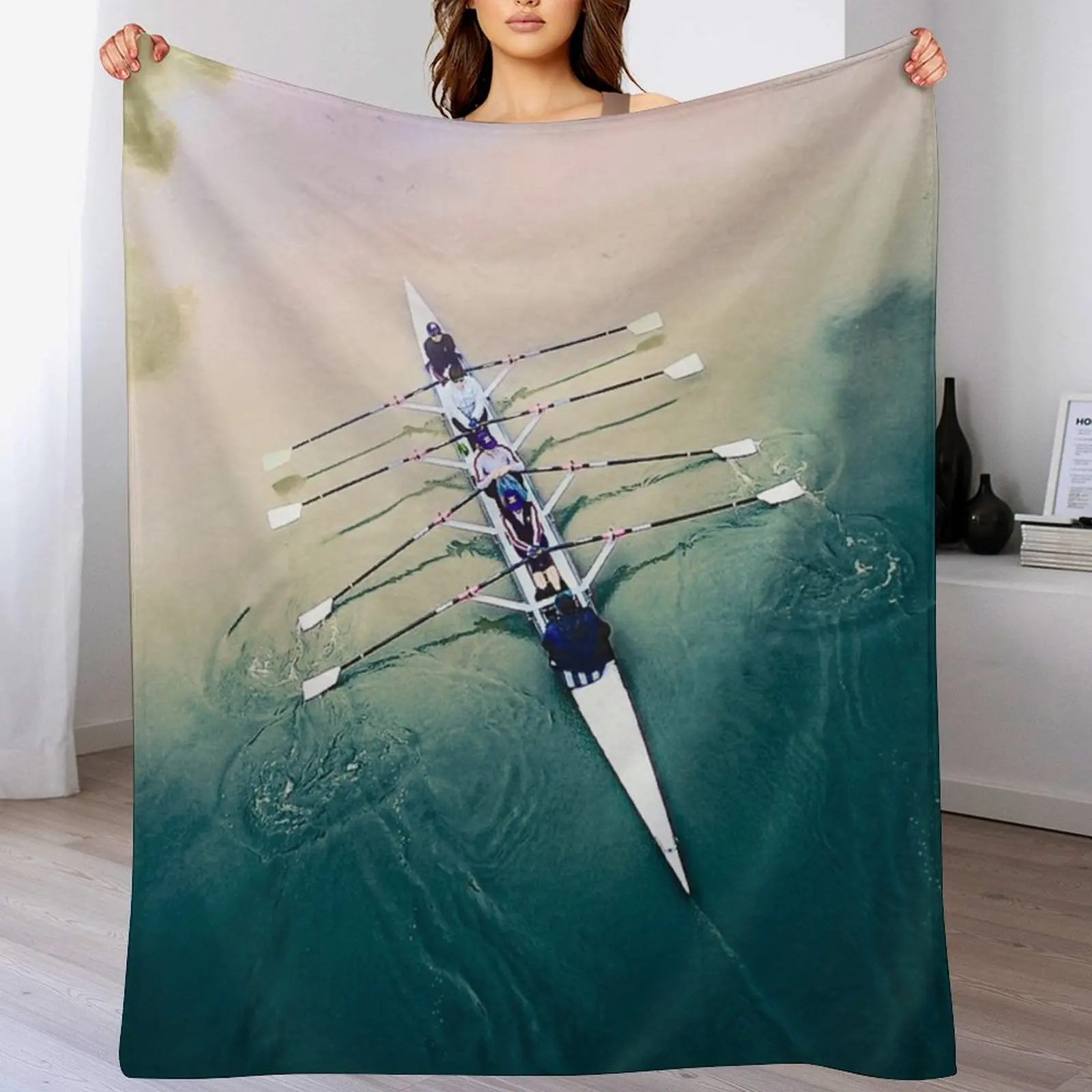 Rowers Rowing Color Throw Blanket bed plaid Softest Hair Blankets