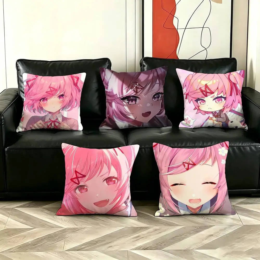 

Girl N-Natsuki Anime DDLC Pillow Case for Sofa Living Room Home office Decor Protective Cover