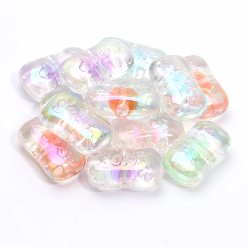 Transparent Acrylic Beads With SOAP Letters Acrylic Necklaces Bracelets Charm Beads For Jewelry Making DIY Handmade Accessories