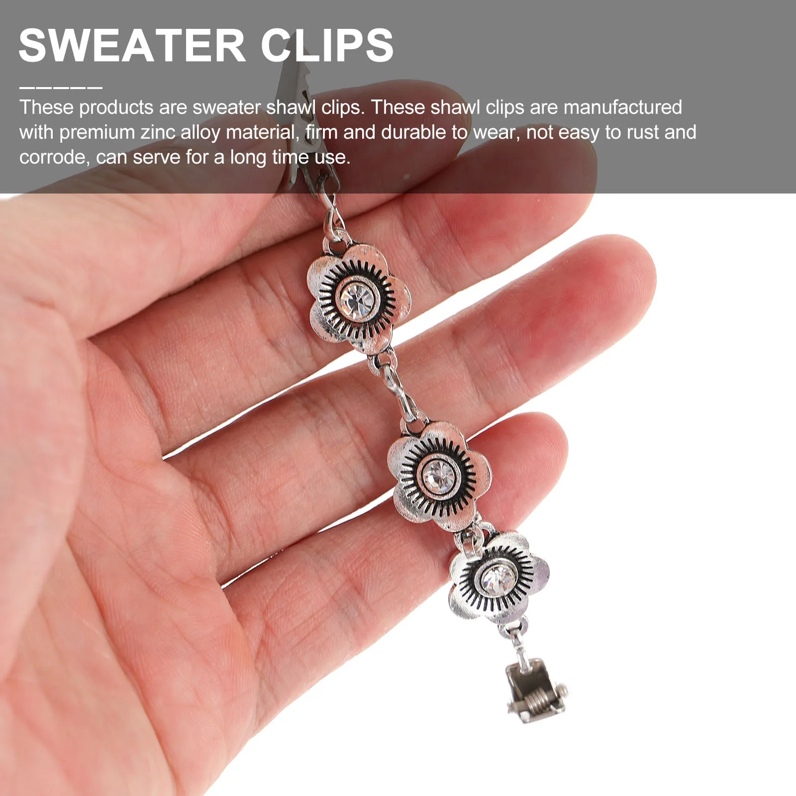 

2Pcs Retro Vintage Sweater Shawl Clips Zinc Alloy Cardigan Collar Clips for Women Dresses Casual Formal Women Garment Clip