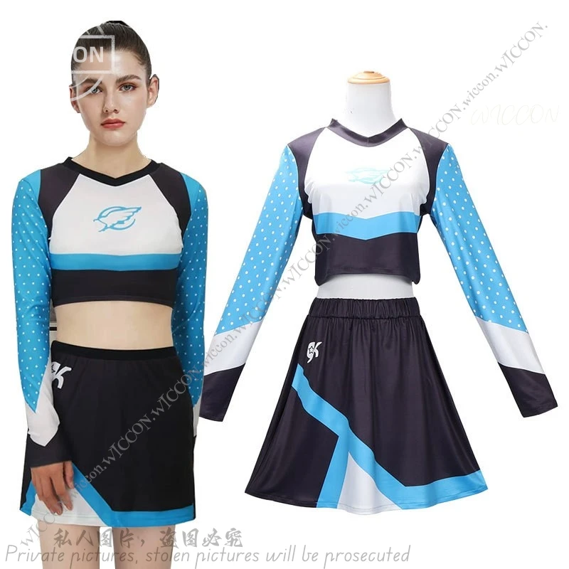 Maddy Cosplay Costume Dress Excited Cheerleading Costume Stage Costume Performance Dress Woman Adult Role Play Tops Skirt Woman