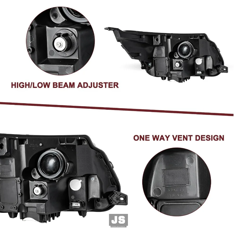 استبدال مجموعة مصابيح أمامية للإسكان الأسود مع DRL لمصابيح Ford Explorer Factory OE Style من عام 2016 إلى 2018 #5