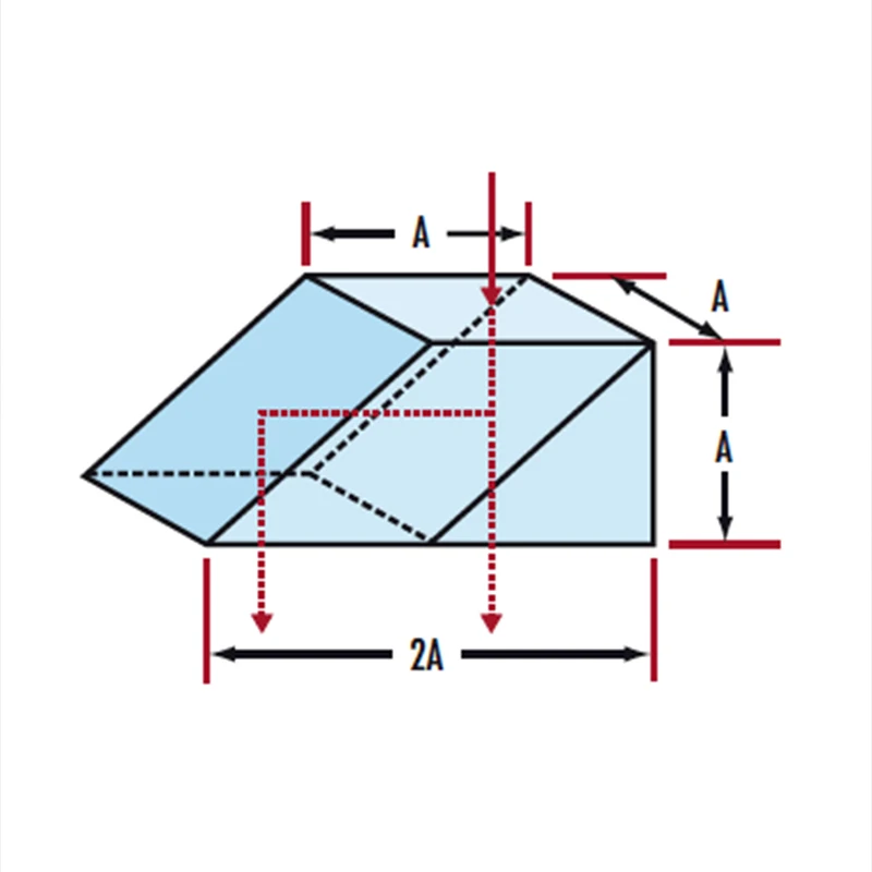 10*10*20mm Optical Glass Right Angle Trapezoid Beam Splitter Prism Lateral Offset Displacement Reflection Mitsubishi Mirror