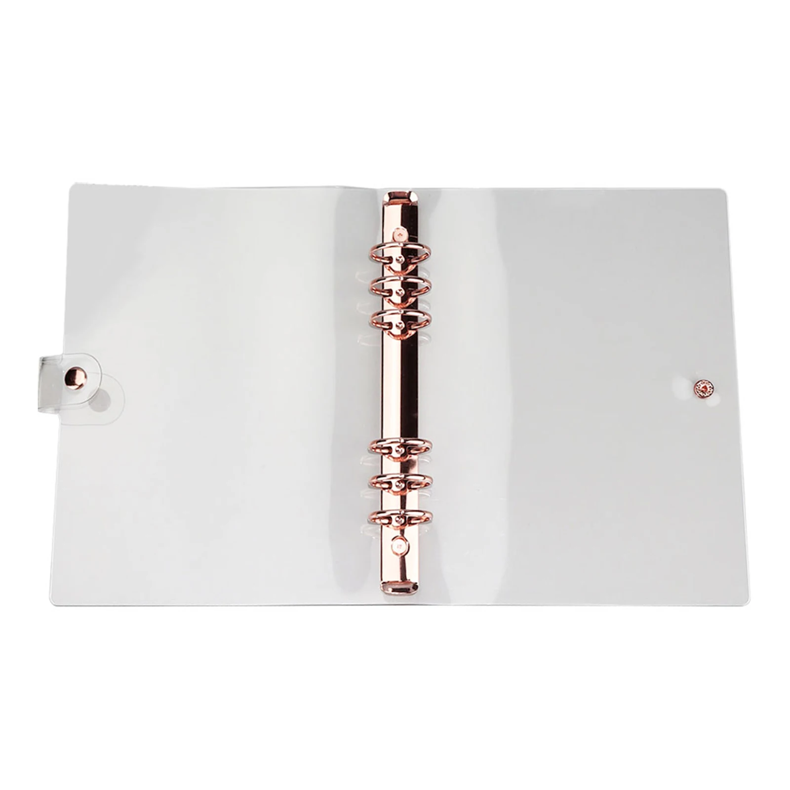 A5 Pvc Binder Cover Transparent Loose Leaf Notebook Protector Notepad Case For Students Scrapbook Travel 6-Rings