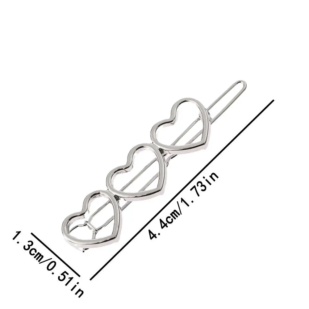 Pince à cheveux géométrique en métal coeur d\'amour pour femmes, épingle à cheveux étoile creuse, vêtements de sauna pour filles douces, accessoires