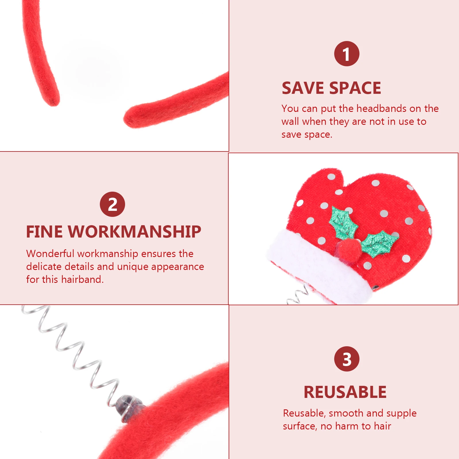 

13pcs Christmas Hoops Unique Xmas Wear Costume Accessory Party Headdress Lovely Hairband Cartoon Headband Festival Hair