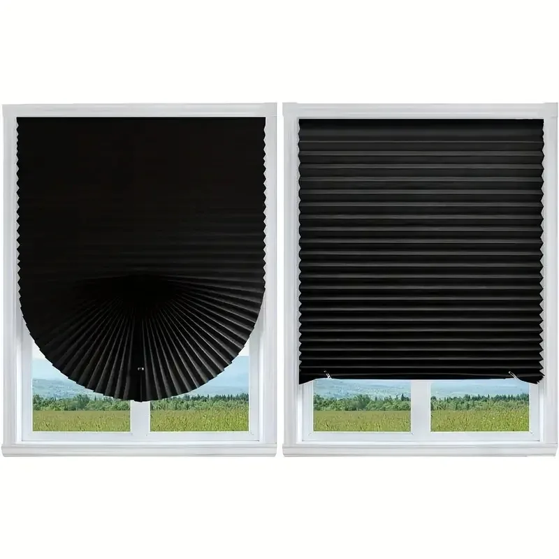 1Pc Shades Self-adhesive Half Windows Nonwoven Folding Curtain Bathroom Balcony Living Room Balcony Curtains Pleated Blinds