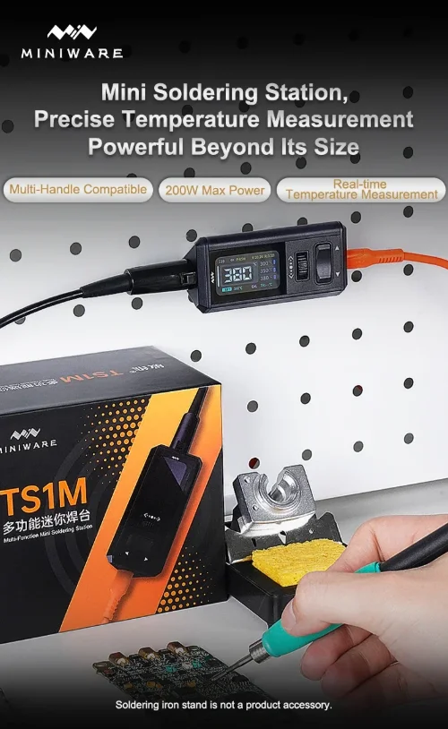 TS1M Mini Soldering Station OFFICIAL MINIWARE Portable Digital Display 100/245/210 Handle Tip Power Welding Repair Kits DIY Tool