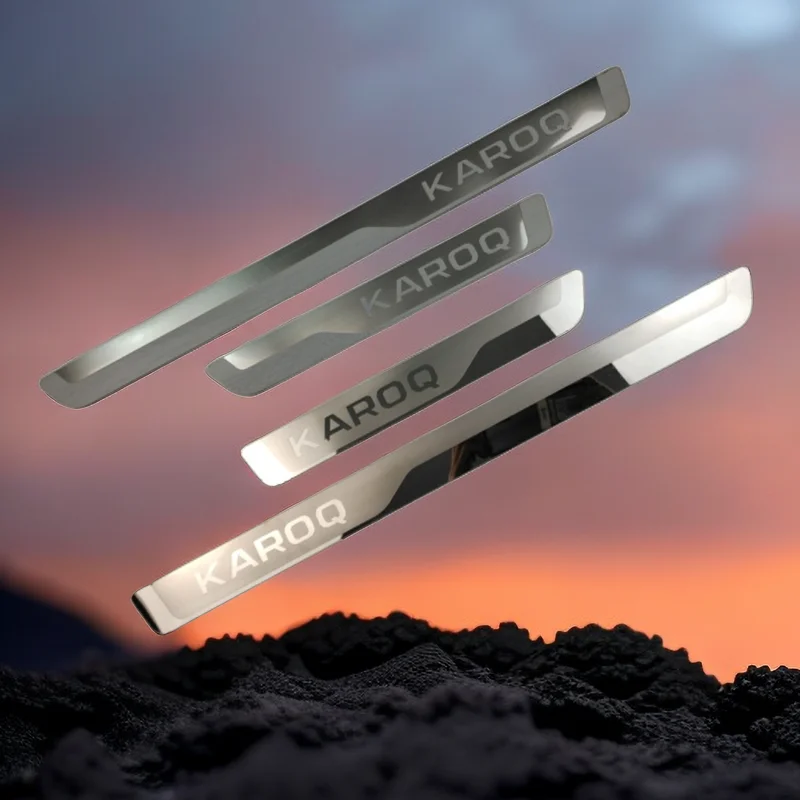 

For Skoda KAROQ Car Door Sills Edg Protector Auto Protector Chrome Pads High-quality Stainless Steel Automotive Accessories