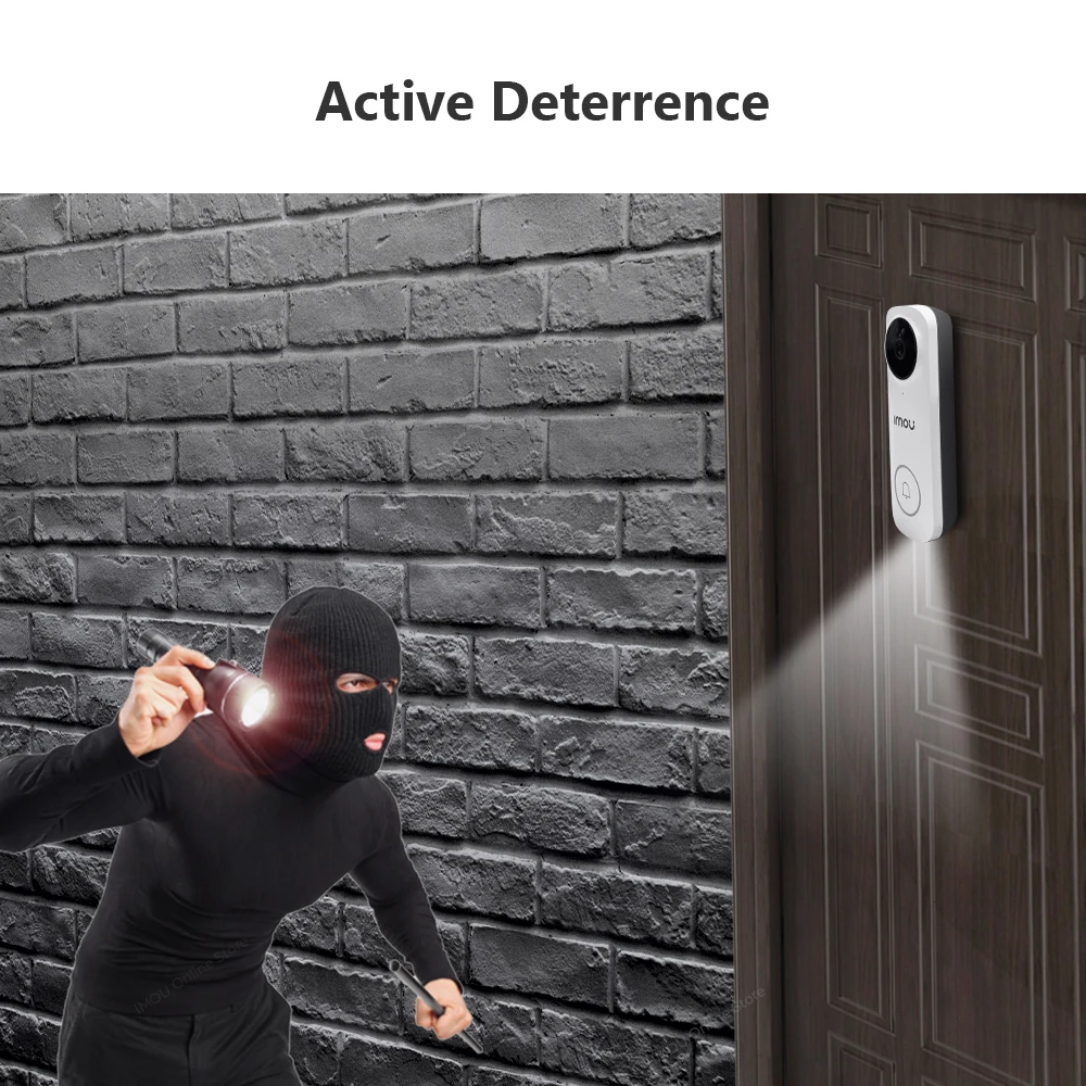 IMOU DB61i Video Doorbell Smart Home 5MP 164° Wired WiFi Door Bell IP65 Active Deterrence Night Vision Security Camera Human Det