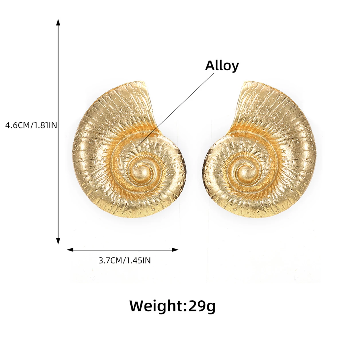 2024 Conch Earrings Metal Earring for Women Holiday Jewelry Wholesale Gift