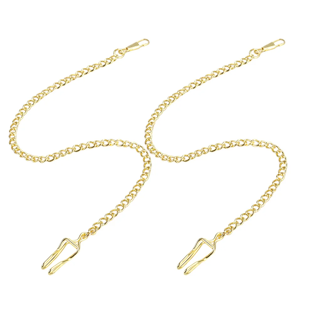 

2Pcs Pocket Watch Chains Vintage Alloy Durable Chain for Waistcoat Suit Elegant Retro Necklace Accessories for Men and Women