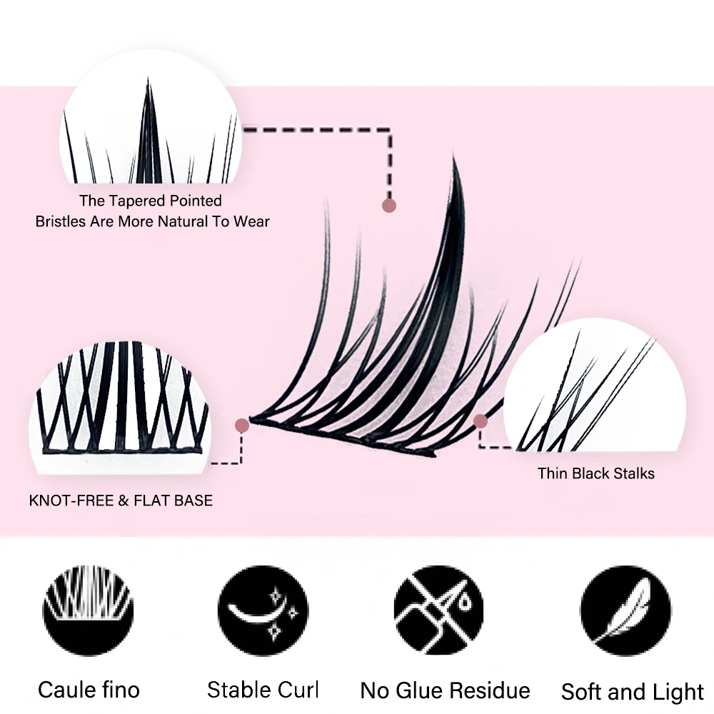 1/box 100 clusters False Eyelashes Black Natural Manga Lashes Anime Eyelashes Large Capacity Lashes Extension Makeup wholesale