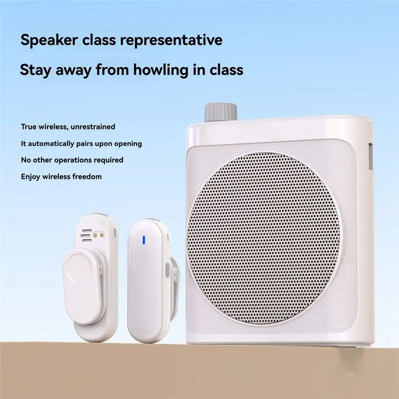 AA60 Mini Wireless Megaphone Voice Amplifier with Lavalier Microphone Portable Bluetooth Speaker for Teachers Guides Coaches