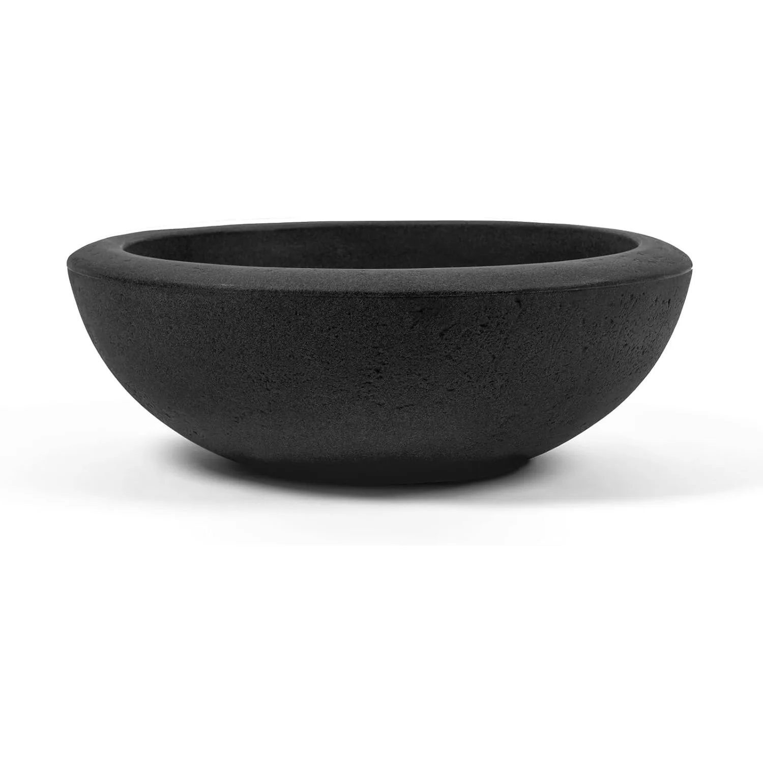 

26" Santorini Bowl Polyrin Indoor and Outdoor Planter Classic Black Finish - , Wearproof, Lightweight, L