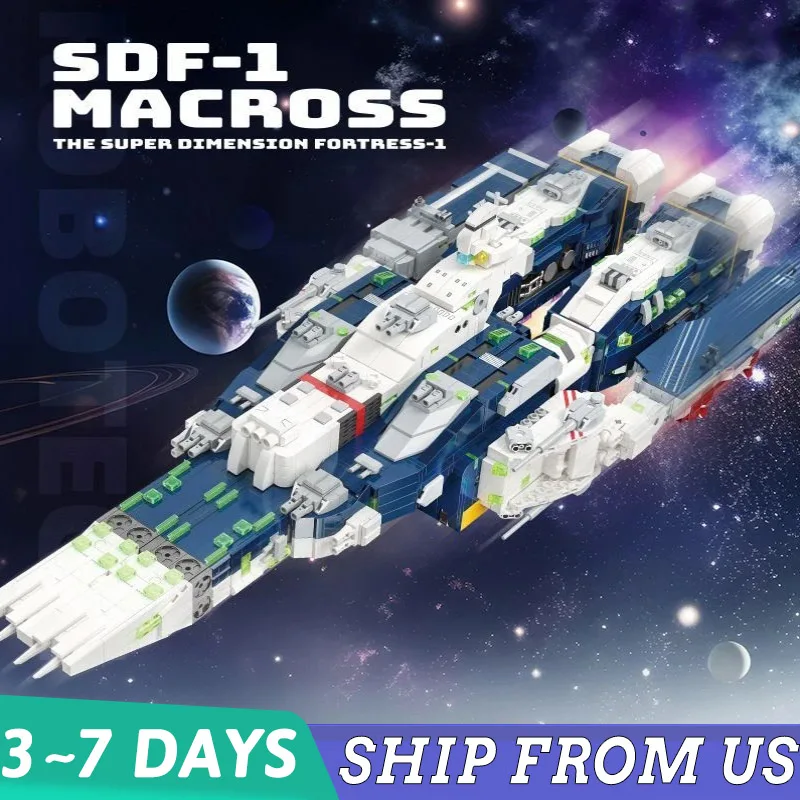 

Новый MOC аниме космический корабль SDF-1 Macross строительные блоки кирпичи сборка игрушек для детей Рождественский подарочный набор 4682 шт.