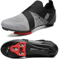 Zapatos de ciclismo unisex compatibles con Pelotan/SPD zapatos de ciclismo de carretera para interiores con tacos Delta incluidos para hombres y mujeres