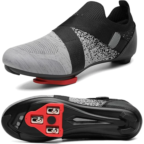 Zapatos de ciclismo unisex compatibles con Pelotan/SPD zapatos de ciclismo de carretera para interiores con tacos Delta incluidos para hombres y mujeres