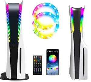 Strip Lampu LED RGB untuk PS5 Pro/Slim/Fat Konsol Asli 8 Warna 400 + Efek Dekorasi DIY Lampu Suasana Permainan untuk PS5 8 playstation led penjualan terbaik - №