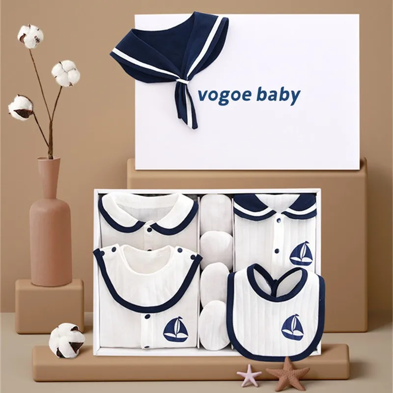 19/21/22/23pcs Newborn Clothes Set Navy Style Baby Clothes Spring Autumn Pure Cotton Infant Outfit Newborn Baby Gift With Box