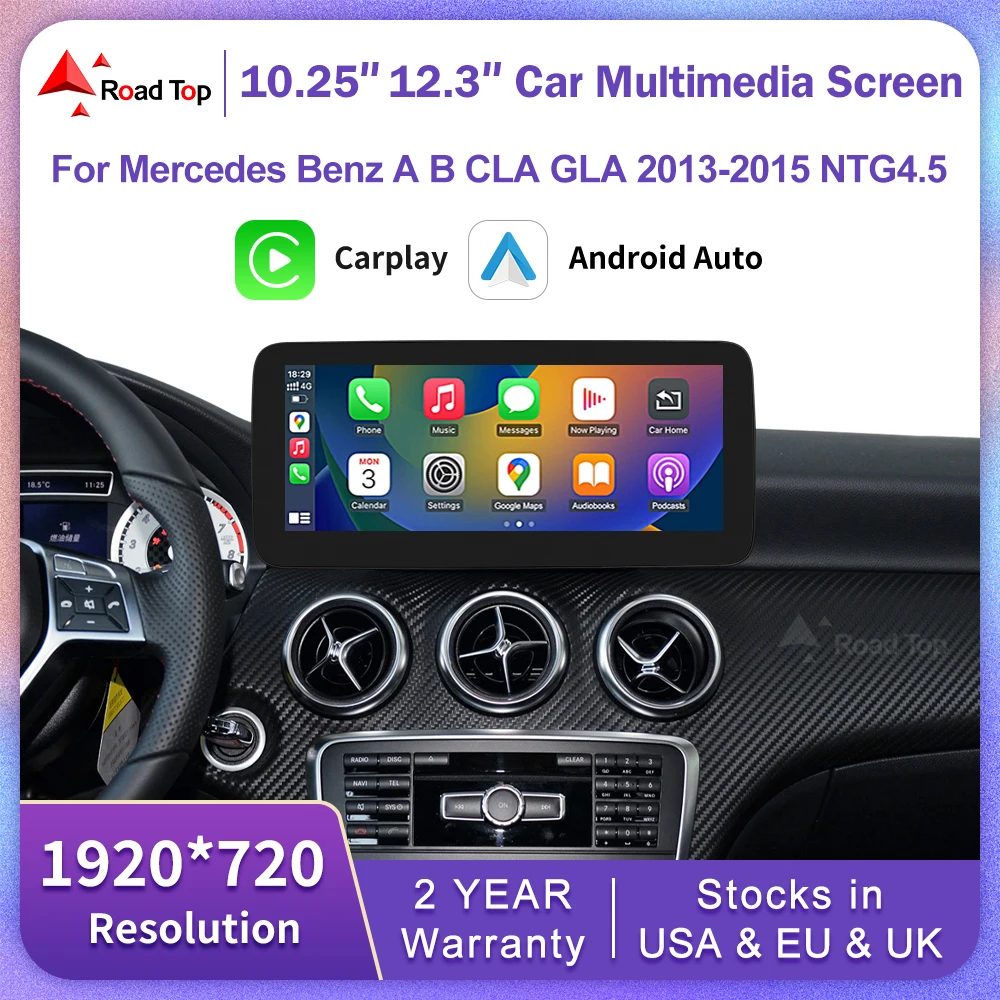 Wireless CarPlay Android Auto Linux Car Multimedia Touch Screen for Mercedes Benz A B CLA GLA W176 W246 2013-2015 NTG4.5 Radio