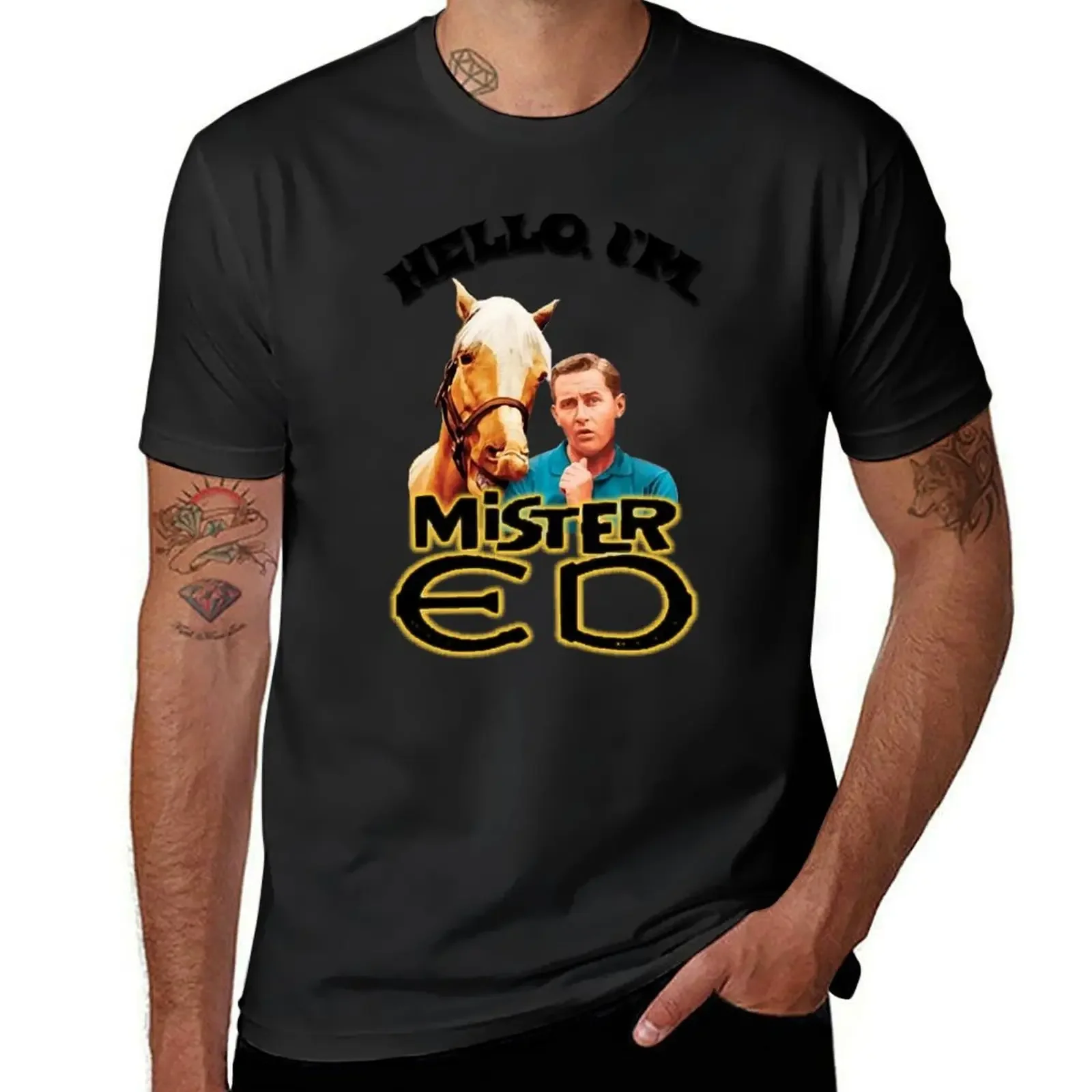 Hallo, ich bin Mister Ed und Wilbur Post sprechen Pferd Tribut T-Shirt wesentliche T-Shirt Anime Zeug Workout-Shirts für Männer