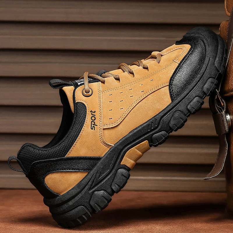 Beige Pu Leather Lightweight Man Sneakers 2025 Autumn New Men's Casual Shoes Breathable Skateboard Sports Footwear Men Anti Slip