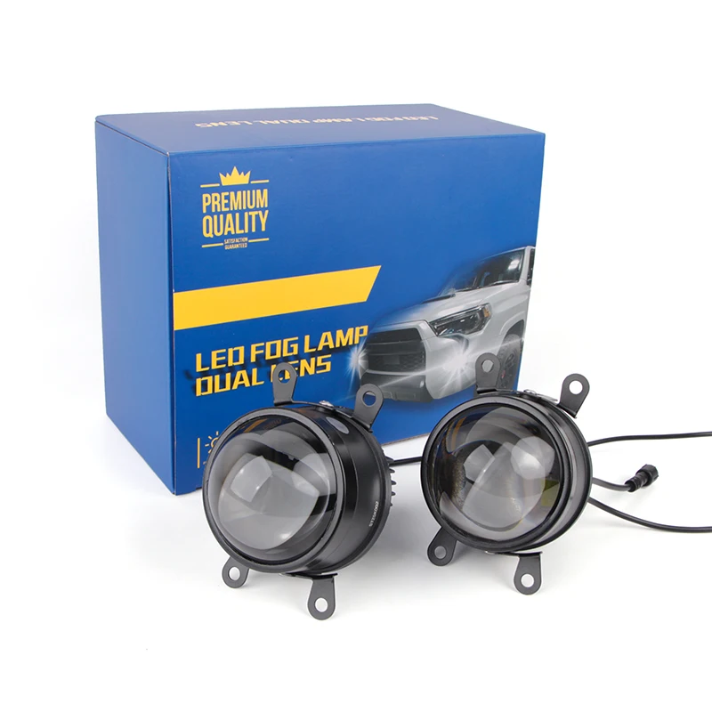 

2 Pieces Pack Car led lights Foglights H11 3.0inch Lens 80W Superbright Projector Led FogLamp Lenses Headlights Universal 12V