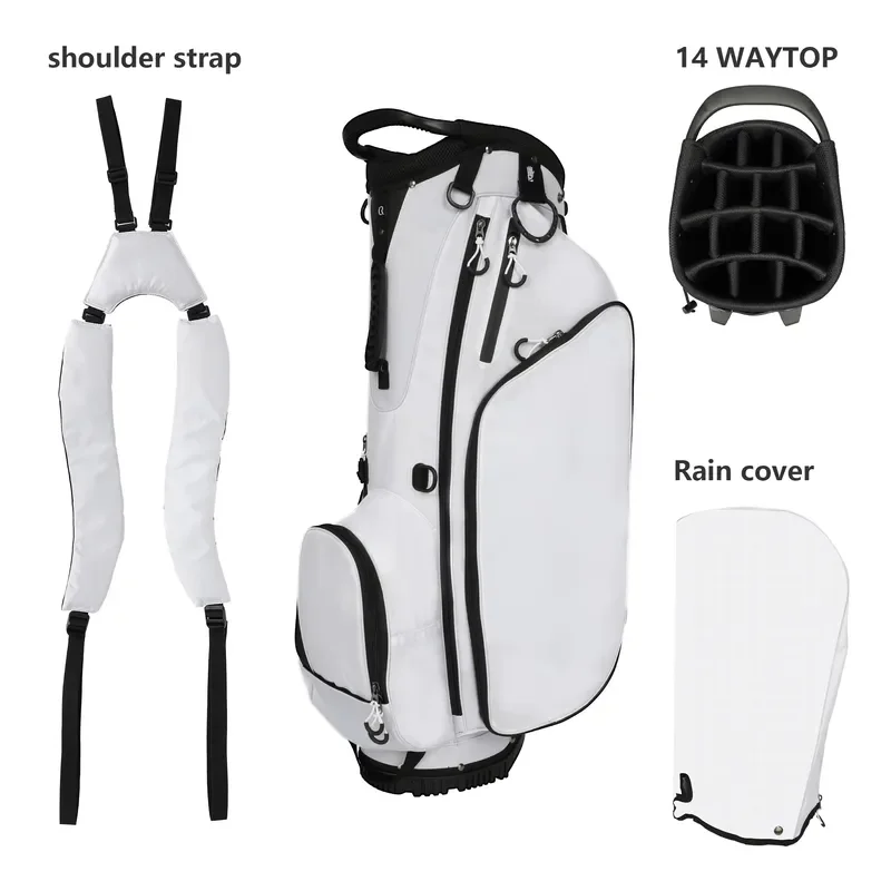 for Golf Stand Bag Lightweight Waterproof High Quality Nylon Custom Printing Embroidery PU Men Golf Bags Wholesale Factory