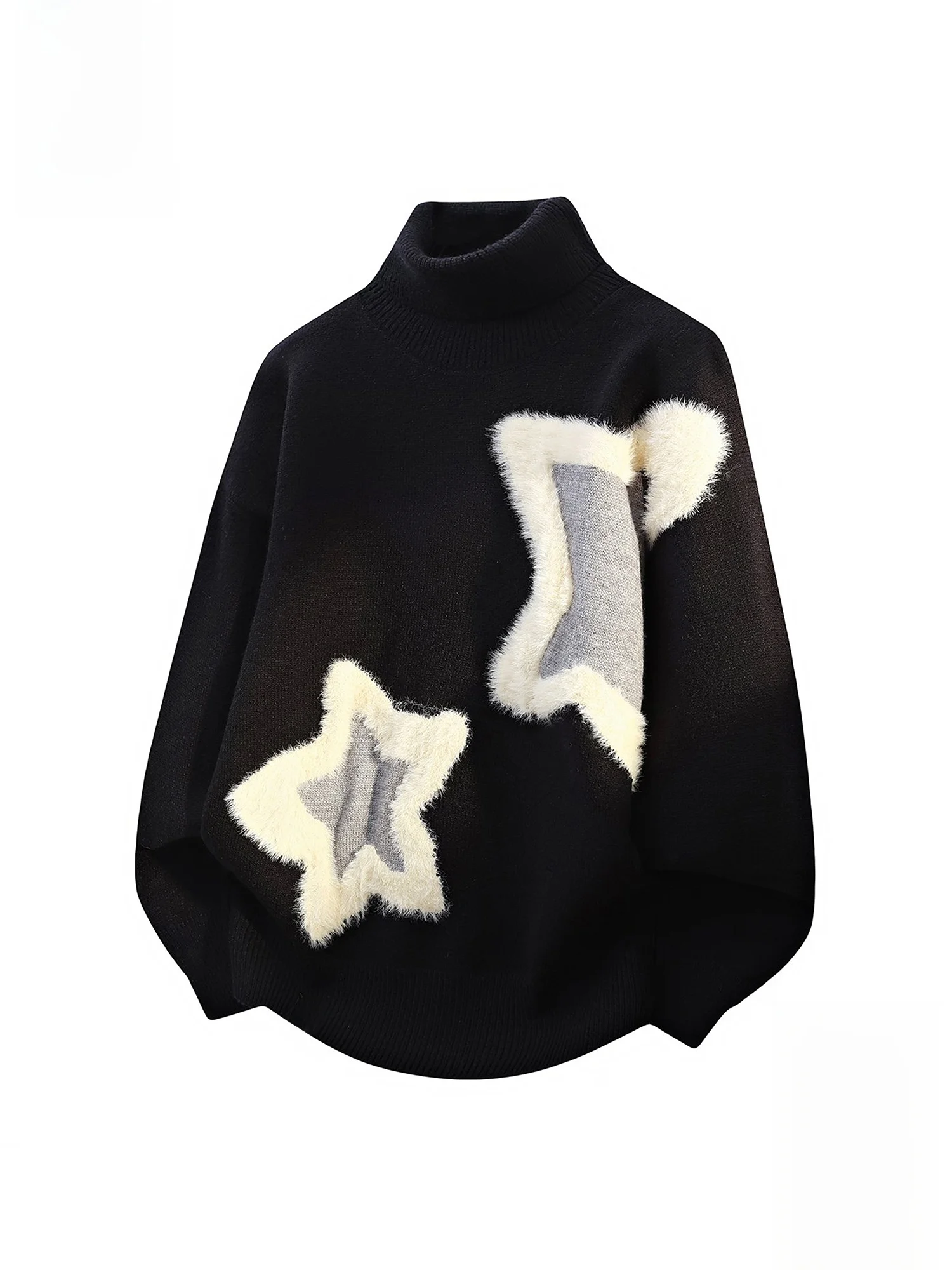 

Мужской свитер Paul Frank с высоким воротником, утепленный, свободного кроя, теплый, вязаный, зимний, модный, повседневный, с принтом в виде обезьян и звезд