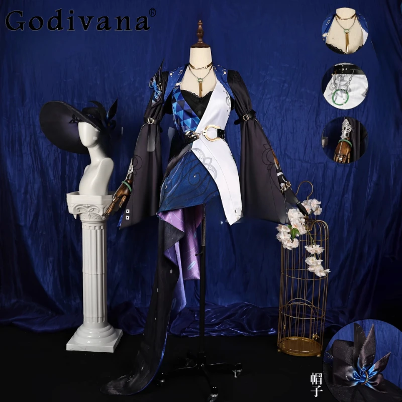 Women Girls Party Carnival Roleplay Outfits Full Set Cool Halloween Outfits Female Earrings Necklace Hat Accessories Dresses