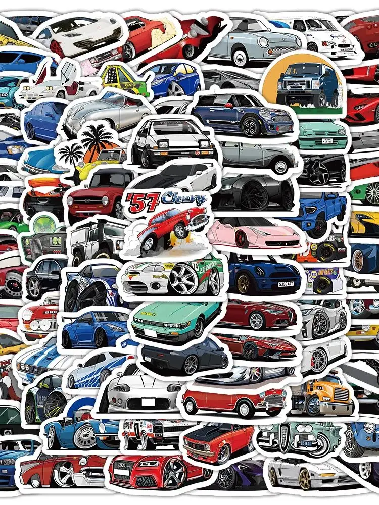 AliExpress Charile 10/30/50/100pcs Retrofit Racing Car Cartoon Stickers Graffiti Laptop Bike Skateboard Waterproof Cool JDM Sticker Decal Kid Toy
