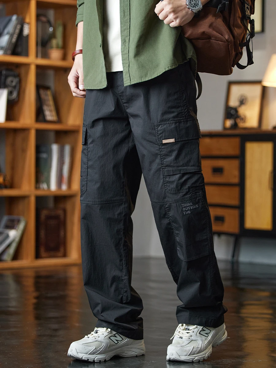 

Осень-зима, мужская повседневная рабочая одежда, свободные прямые брюки с несколькими цветами, широкие брюки в американском стиле ретро, модный бренд