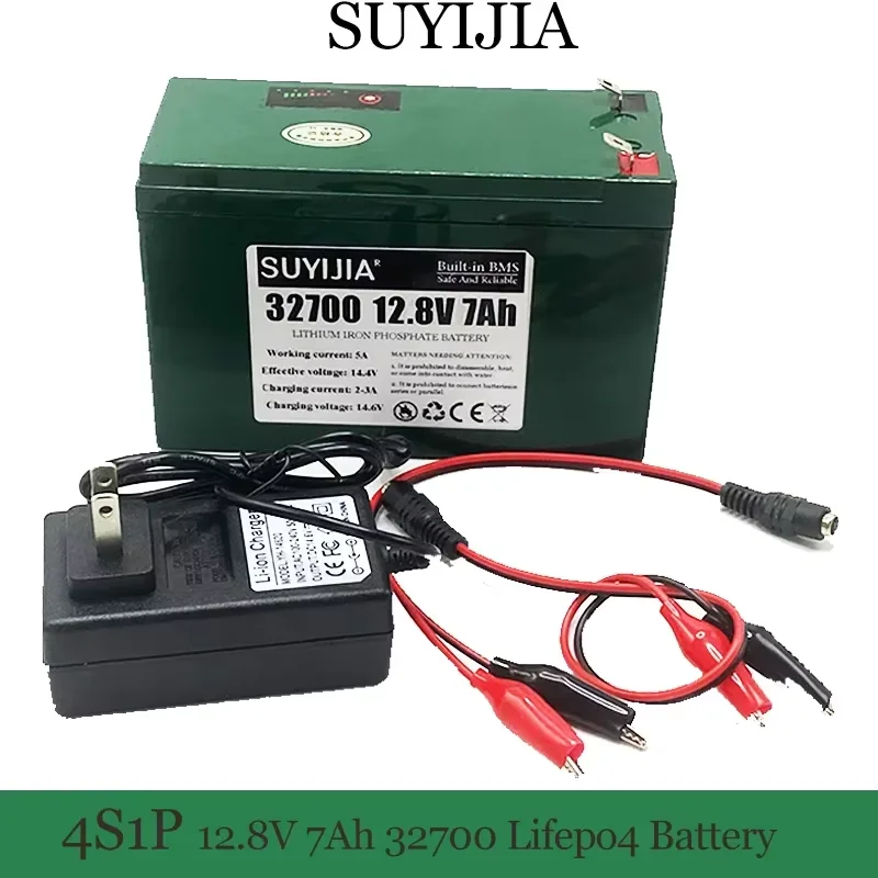 New 4S1P 12.8V 7000mAh 32700 Lifepo4 Battery Pack for Electric Boats and Uninterruptible Power Supplies with 4S 40A Balanced BMS