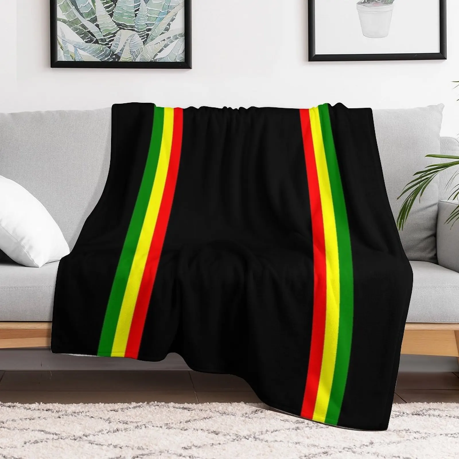 Rasta Stripe Rasta Color Pattern Throw Blanket