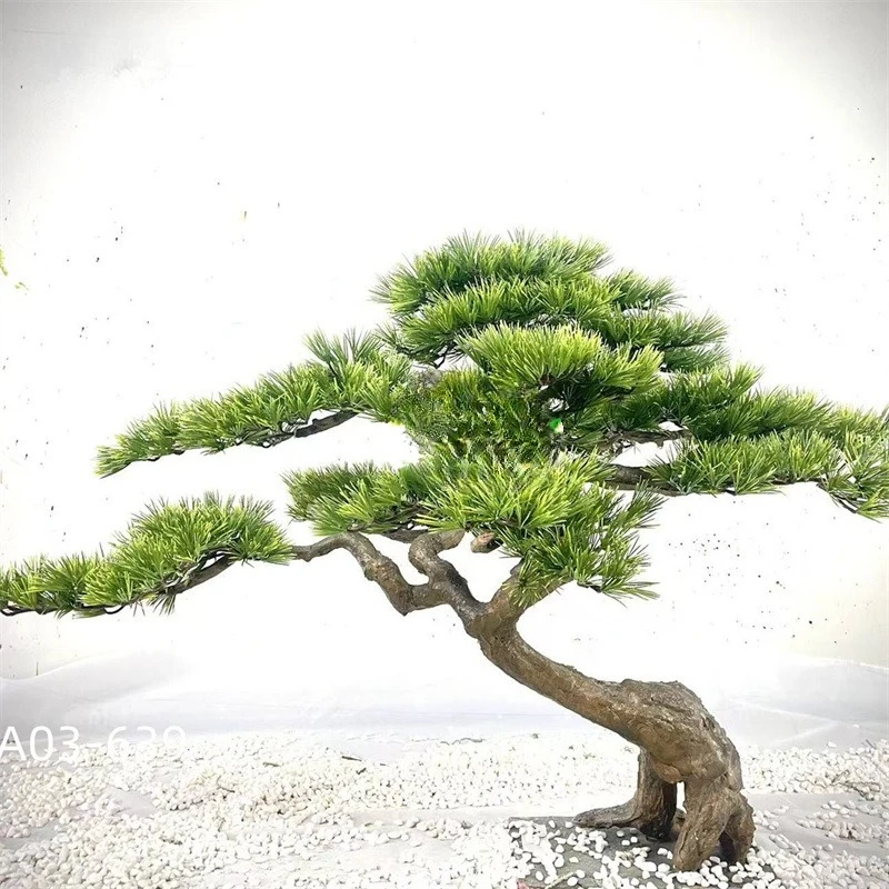 Window decoration fake pine tree new Chinese style interior landscaping decorative green plants
