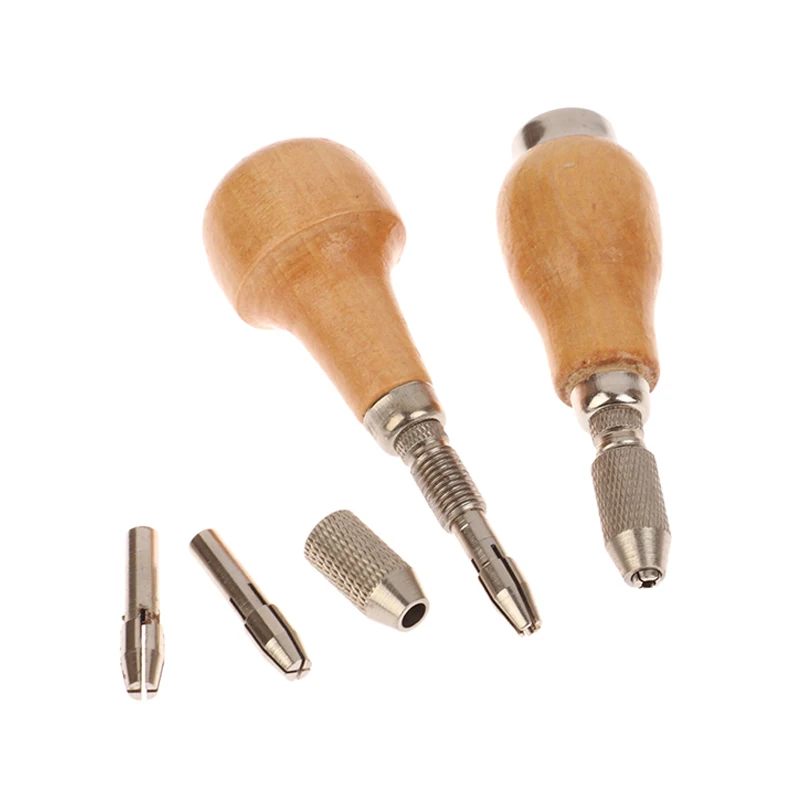 

DIY Jewelry Tools Jewelers Pin Wooden Handle With 2 Chuck Twisting Wire Wrapping Drill Tool Kit