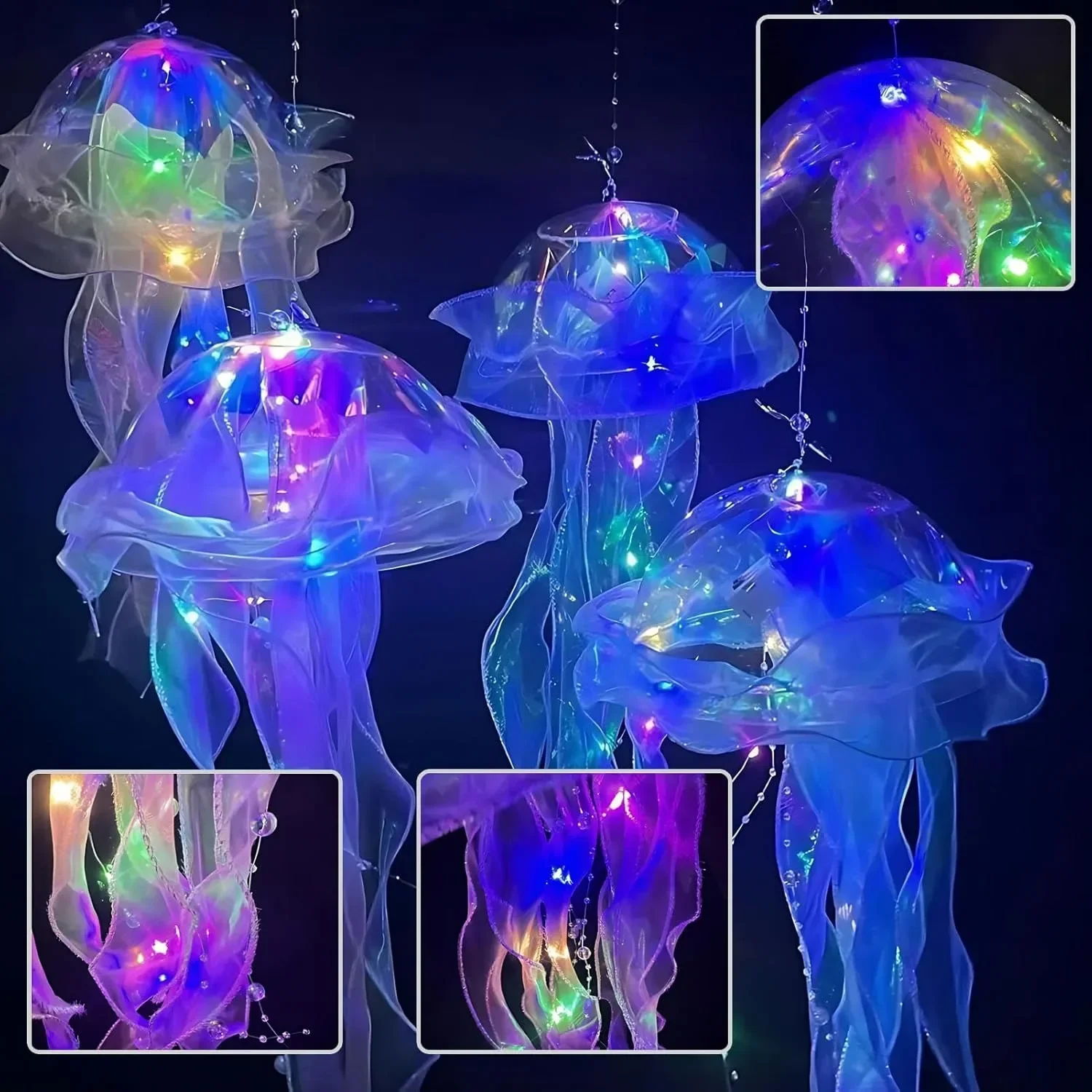 مصباح زهرة قنديل البحر المحمول للفتيات ديكور غرفة نوم جو ضوء الليل ديكور المنزل هدية للأطفال والنساء