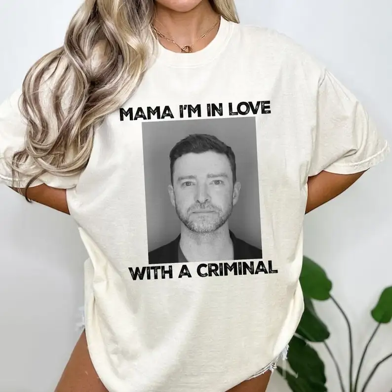 Mama I'm In Love With A Criminal Justin Timberlakes Mugshot Shirt Fan Gift, New York 2024 Arrest