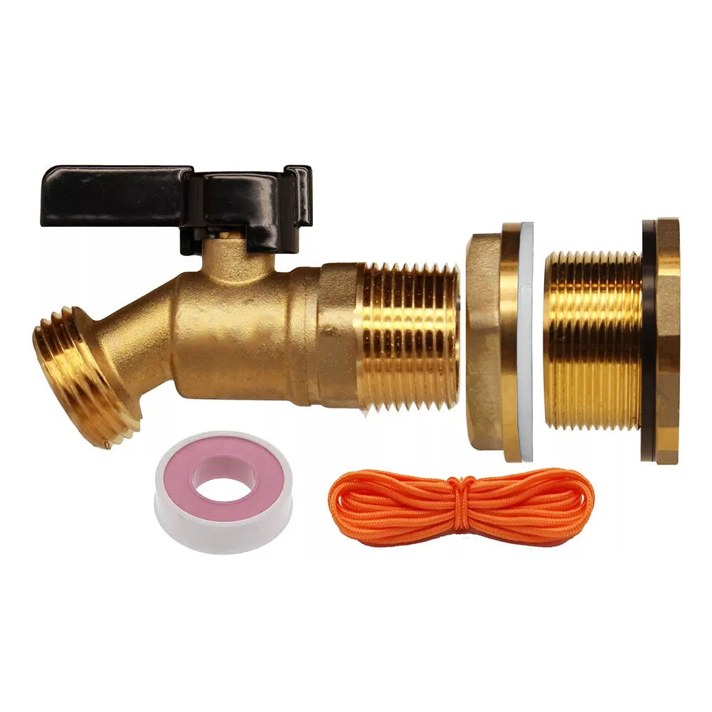 Brass Spigot for Rain Barrels with 3/4 NPT Female Ends and Quarter Turn Operation for Consistent Water Delivery
