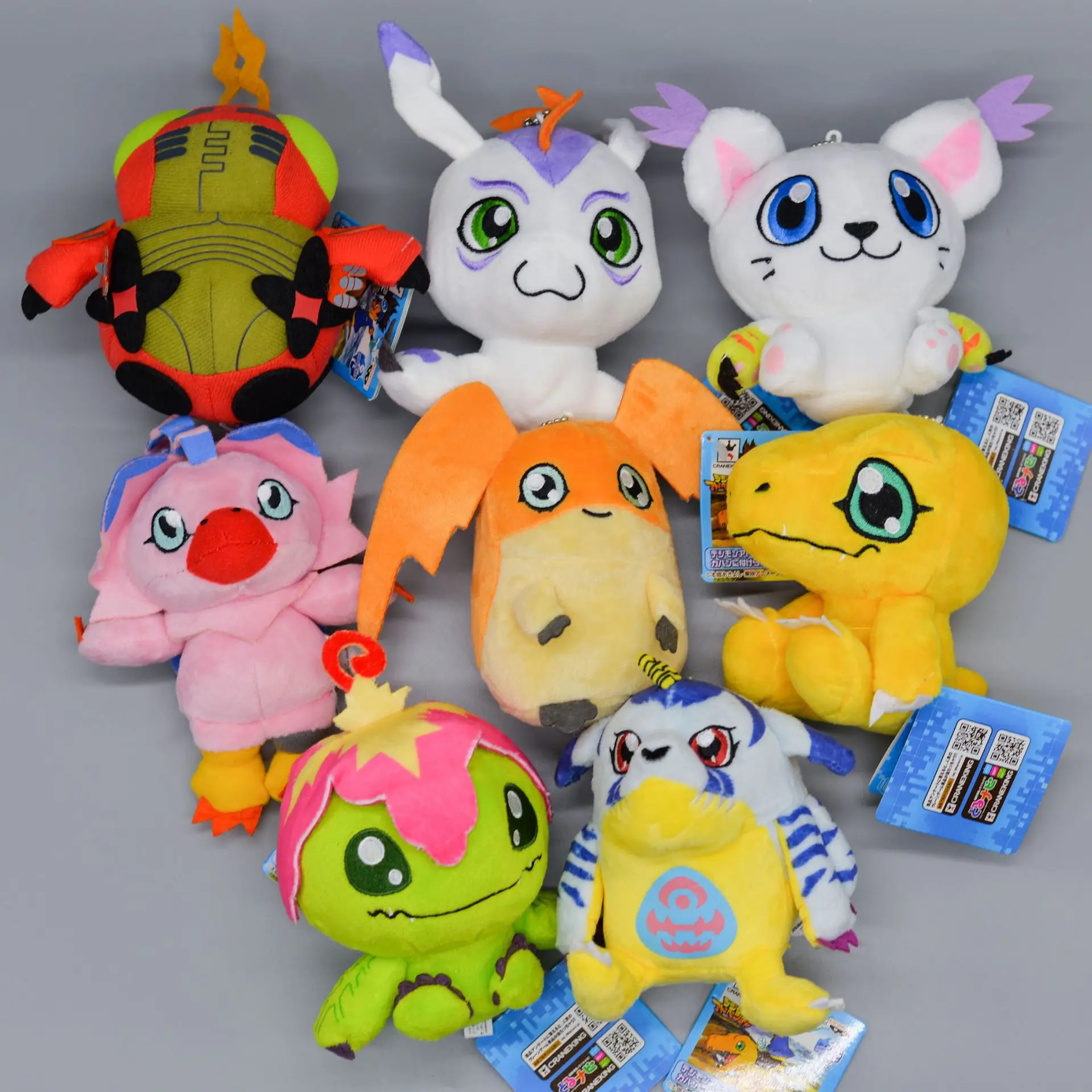 10cm Digimon Adventure Patamon Tailmon Gomamon Patamon Piyomon Agumon Tentomon Key chain Doll Plush Pendant Gift