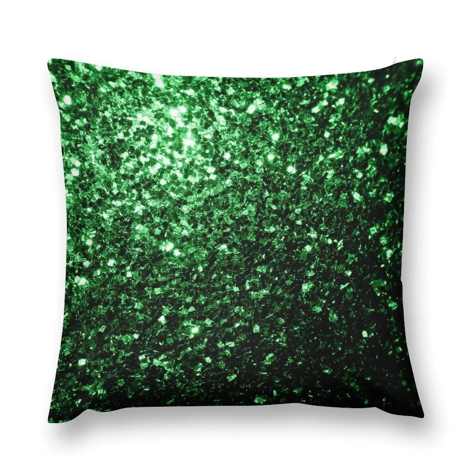 

Glamour Dark Green faux glitter sparkles (Photo of Glitter - Not Reflective) Throw Pillow Christmas Throw Pillows Covers pillow