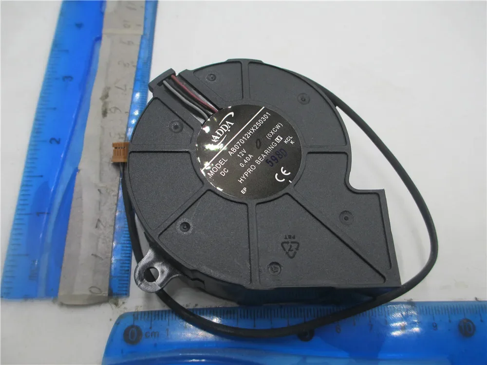 AB07012HX250301 0XCW 0X 12V 0.4A 7025 7CM Centrifugal turbine projector blower cooling fan-Hole position distance 75mm