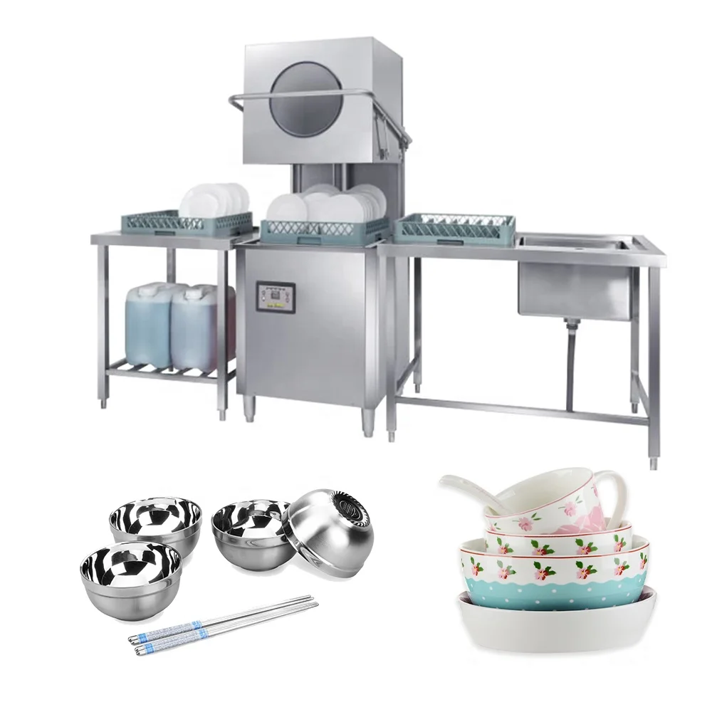 Dishwasher Machine Hotel Restaurant Hood Type Industrial Commercial Dishwasher Glass Washer Dish Washing Machine