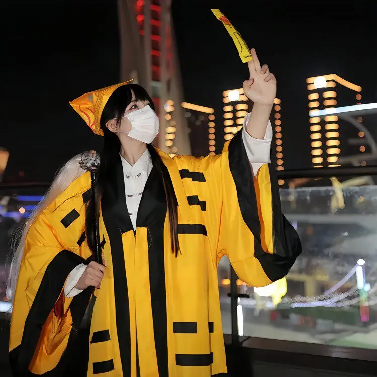 

Halloween Funny Costume Taoist Robe Large Size Adult Clothing Tai Chi Eight Trigrams Outfit Ethnic Stage Performance Props